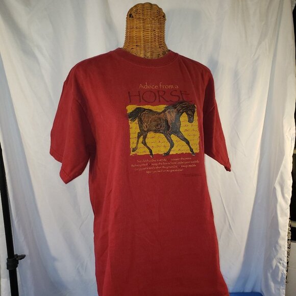 Advice from a Horse Gildan T-Shirt, L, Red - Picture 1 of 5